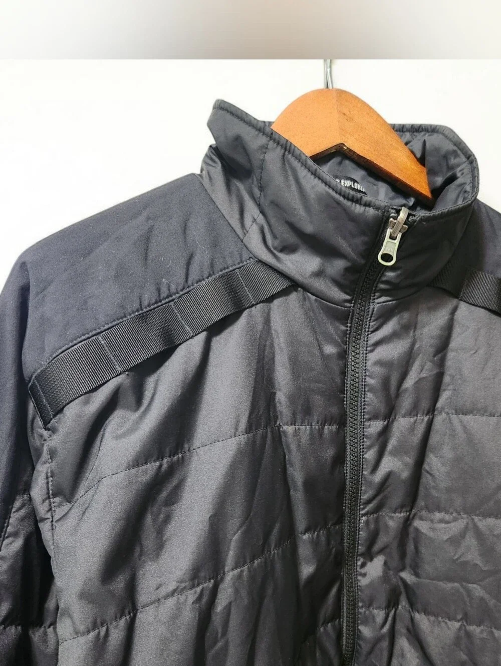 The North Face Quilted Molle PAL Zip Jacket Mens M Black Utility Zip Side Raglan